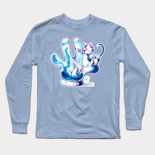 Blue cartoon hands modern and unique 3 Long Sleeve T-Shirt